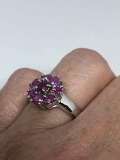 Unusual  Deep Toned Ruby finished 925 Sterling Filigree Setting Handmade  size 6.5 Can be resized. My jeweler charged $10-$20 All rings are shipped in a nice gift box.   Check out our over a THOUSAND great reviews Engraving is $4 per letter and is not always perfect depending on the piece. It can take a few days if the jeweler is busy. This is payable to Paypal Judithsltd@gmail.com Ruby Ring With Vs Clarity For Gift, Silver Amethyst Ring For Valentine's Day Gift, Sterling Silver Ruby Ring With Vs Clarity For Gift, Ruby Cluster Ring Gift, Silver Ruby Ring With Accent Stones As A Gift, Ruby Cluster Ring In White Gold As A Gift, Silver Ruby Ring With Accent Stones For Gift, Gift Ruby Cluster Ring, White Gold Sterling Silver Ruby Ring Stamped 925