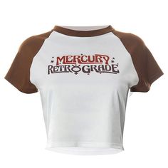 Mercury Retrograde Crop Top boogzel apparel Vintage Crop Tops 90s, Retrograde Aesthetic, Crop Top Png, Clothes Baddie, Aesthetic Crop Tops, Y2k Tees, Boogzel Apparel, Tees Aesthetic, Brown Clothes