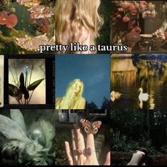 there are many pictures with words on them that say pretty like a tauruss