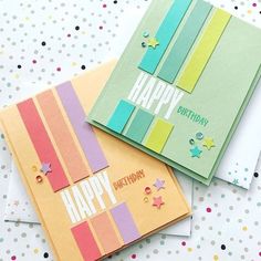 two birthday cards on top of each other