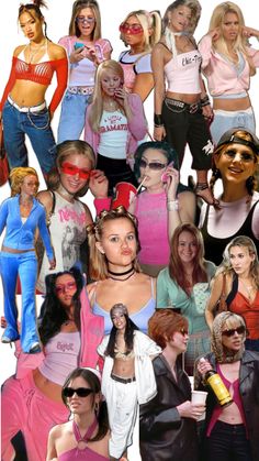 a collage of women dressed in costumes and posing for the camera with their hands on their hipss