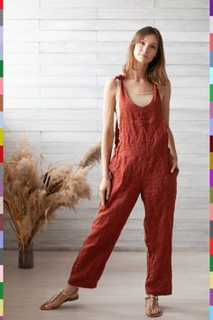 image 0 Linen Jumper, Linen Dungarees, Pocket Jumpsuit, Solid Color Jumpsuits, Linen Romper, Bandhani Saree, Jumpsuit Summer, Linen Jumpsuit, Printed Jumpsuit