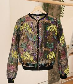 Field Flowers Jackets and Dresses, by Lirika... | Bomer Jacket, Lirika Matoshi, Field Flowers, Teen Dress, Office Casual Outfit, Lace Outfit, Jacket Outfit, Silk Organza, Jacket Design