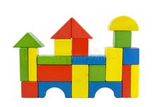 a wooden block toy with different colored blocks on it and the words, building blocks for toddlers