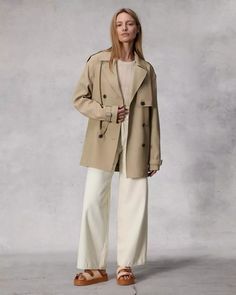 Beverly Cropped Trench - Tan | rag & bone Cropped Trench Coat, Going Out Looks, Eyewear Shop, Athletic Fits, Fit In, Rag & Bone, Double Breasted, What To Wear, Trench Coat