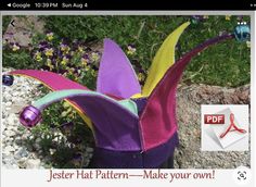 an image of a flower that is made out of fabric and has the words jester hat pattern - make your own