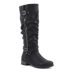 100% Synthetic Imported Shaft measures approximately 13 1/2" from arch Faux Leather Tall Knee-High China The heel height is 1 1/4 inches and the color is Black. Black Boots Leather, Women's Knee High Boots, Dc Fashion, Tall Riding Boots, Womens Knee High Boots, Boots Leather, Black Leather Boots, Beautiful Shoes, Shoes Heels Boots