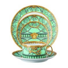 Versace La Scala del Palazzo Verde 5-Piece Setting Versace Plates, Palazzo Versace, Marble Staircase, Butter Plate, Bread Butter, Salad Plate, Place Setting, Place Settings, Dinner Plate