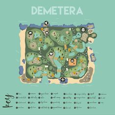 the map for demetera, which is located on top of a green hill