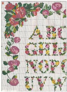 a cross stitch pattern with roses and the words,'all you need is love '