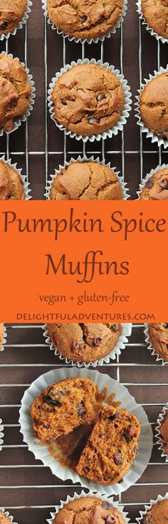 pumpkin spice muffins on a cooling rack