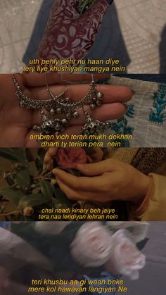 an image of a woman holding flowers in her hand with the words written on it