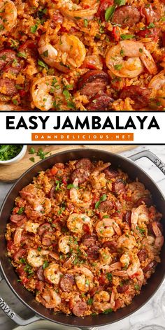 Another addition to your rotation of weeknight dinner ideas! Complete with veggies and rice, this shrimp and sausage jambalaya is an easy meal with all the best signature flavors. Save this one pot jambalaya recipe!