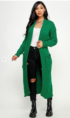 Cable Knitted Cardigan Sweater - Etsy Long Cable Knit Outerwear For Cold Weather, Cable Knit Long Outerwear For Cold Weather, Long Cable Knit Sweater For Cold Weather, Green Cable Knit Sweater Coat With Long Sleeves, Green Cable Knit Long Sleeve Sweater Coat, Winter Green Cable Knit Cardigan, Green Long Sleeve Cable Knit Sweater Coat, Green Cable Knit Cardigan For Fall, Winter Green Cable Knit Outerwear