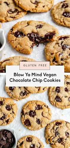 gluten free vegan chocolate chip cookies with text overlay