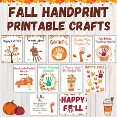 the fall handprint printable crafts are great for kids to do with their hands