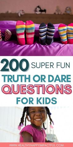 Try the most hilarious kid dares and best truth or dare questions for kids! Your whole family will be laughing! Best Truth Or Dare Questions, Best Truth Or Dare, True And Dare, Questions For Girls, Funny Truth Or Dare, Funny Dares, Good Truth Or Dares, Truth Questions, Fun Dares