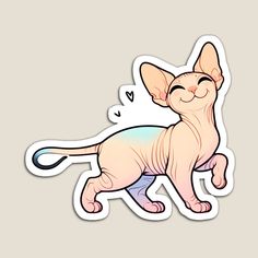 a sticker with a cat on it's back