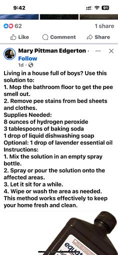 Pee Stains, Pee Smell, Dishwasher Soap, Hydrogen Peroxide, Lavender Essential Oil, Bathroom Flooring, Spray Bottle, Baking Soda, Essential Oils