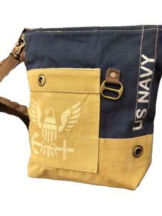 "US Navy Crossbody | Shoulder Bag is Strong, Proud and Patriotic. Our US Navy Crossbody | Shoulder Bag is UpCycled, from re-purposed military canvas, tents & tarps. Perfect Size, durable and ready to report for duty! Navy Strong: Navy Wife and Navy Mom or Navy YOU! Size Matters! Please check out these dims! 10.5\" x 10.5\" ZIP TOP CLOSURE FRONT POCKET BACK ZIPPED POCKET FULLY LINED 1 ZIPPED INSIDE POCKET 2 INSIDE POCKETS ADJUSTABLE STRAP View our entire crossbody section: https://etsy.me/353 Canvas Tents, Navy Crossbody Bag, Navy Purse, Military Bag, Navy Bag, Tent Tarp, Navy Wife, Navy Mom, Canvas Purse