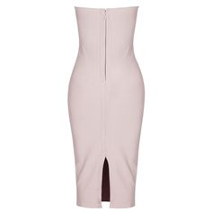 Our Style No.PF1903490%Polyester. 10%SpandexVery StretchyMade in ChinaGentle Dry Clean OnlyModel is 5'7" and wears size S Pink Knee-length Fitted Strapless Dress, Bodycon Strapless Elastane Dress, Party Bodycon Strapless Dress, Party Strapless Bodycon Dress, Bodycon Elastane Strapless Dress For Date Night, Pink Sleeveless Corset Dress For Date Night, Bodycon Strapless Elastane Dress For Party, Elastane Bodycon Strapless Dress For Date Night, Sleeveless Summer Corset Dress With Back Zipper