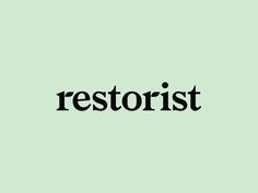 the word restorist is written in black on a green background