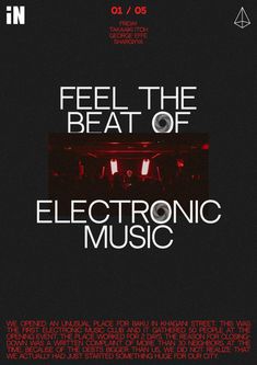 a poster with the words feel the beat of electronic music