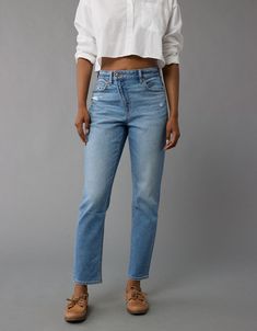 AE Stretch Mom Jean Best Mom Jeans, High Waisted Mom Jeans, Mom Jean, Cool Stuff, The Cool, School Outfits, Best Mom, High Waist Jeans, Capsule Wardrobe