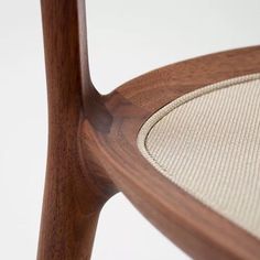 a close up view of a wooden chair