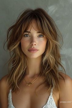 Trendy Medium Haircuts for Fine, Thick Hair & All Face Shapes Haircut 2024 Fall Women, Haircuts In Your 30s, Medium Length Haircut With Bangs Fine Hair, Medium Haircut Long Bangs, Haircuts For Your 30s, Haircut 2024 Medium, Haircuts For Your 30s For Women, Hair For Your Face Shape, Haircut Inspo Fine Hair