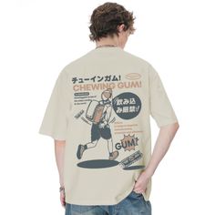 This Japanese Retro Manga Print T-shirt features manga characters on a vibrant print sure to catch the attention of manga fans. Crafted from a blend of cotton and polyester to ensure a soft and comfortable feel, this T-shirt is perfect for expressing your love of retro Japanese manga in style. Features: -100% Cotton -Crew Neckline -Super Soft Fabric -Bold Graphic -Regular Fit -Retro Style Funny Character Print Streetwear T-shirt, Harajuku Style Short Sleeve T-shirt With Graphic Design, Harajuku Style T-shirt With Letter Print And Short Sleeves, Casual Anime Print T-shirt With Relaxed Fit, Pop Culture Cartoon Print T-shirt For Streetwear, White Harajuku T-shirt With Front Print, Funny Front Print T-shirt For Streetwear, Funny Streetwear T-shirt With Front Print, Harajuku Style Cartoon Print Crew Neck T-shirt