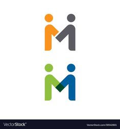 two people holding hands with the letter m