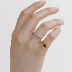 Starling Jewelry February Born, Three Stone Ring Settings, Lilac Amethyst, Amethyst Birthstone, Pale Lilac, Baby Rings, Amethyst Stones, Organic Cleaning Products, Rosa Parks