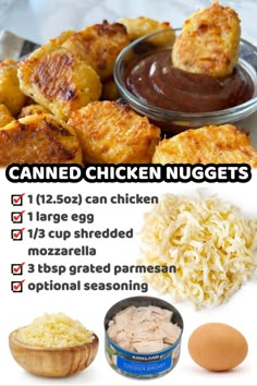 chicken nuggets recipe with instructions for how to make them