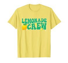 PRICES MAY VARY. This Lemonade Crew retro groovy style is perfect idea for kids upcoming holidays and who are ready to open their shops during school break or summer vacation, school holiday, spring break, birthday party during lemonade day. Great summer vacation idea for Family dad mom toddler kids boys and girls. Lightweight, Classic fit, Double-needle sleeve and bottom hem School Break, School Holiday, Retro Groovy, Birthday Party Shirt, Lemonade Stand, Yellow T Shirt, School Holidays, Toddler Kids, Party Shirts