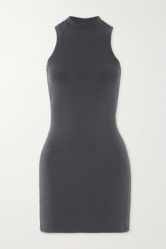 Rivaling the LBD, this season's must-have SKIMS' dress comes in dark ash-gray. It's inspired by the classic tank and cut from stretch-cotton. It has undergone a special treatment process to achieve the shade, so the brand recommends washing it separately until no color is released. Dark Ash, Grey Dresses, Nye Outfits, Cotton Slip, Cashmere Dress, Vintage Tank, Ash Gray, Fantasy Gowns, Mini Tank Dress