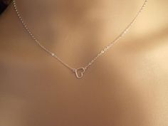 SALE Tiny Sterling Floating Heart Necklace Silver Heart by West9th Floating Heart Necklace, Jewelry Necklace Simple, Heart Necklace Silver, Tiny Heart Necklace, Heart Necklaces, Heart Charm Necklace, Michigan City, Necklace Simple, Silver Heart Necklace