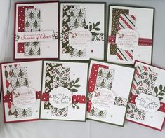 six christmas cards with different designs on them