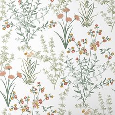 a wallpaper with flowers and plants on it