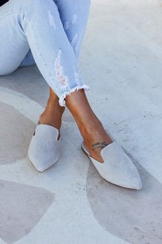 "Gray suede pointed toe mules, handmade in Greece Gray coloured leather mules in a unique autumn design that every woman will adore. This pointy toe mules will give a fresh touch into your autumn looks! A backless loafer design that makes your style as effortless as chic and ensures lasting durability. DETAILS * Suede upper and soft sole * Available Colors: black, gray * Fit: narrow  -Soft footbed. * Heel height: 1.5cm 🔸 Size Guide 🔸 SIZE(EU/US)  sole length in inches(cm) EU 35 / US 4.5 9.6'' Mules Women, Backless Loafers, Autumn Shoes, Women Loafers, Autumn Looks, Mules Sandals, Clogs And Mules, Autumn Design, Suede Mules