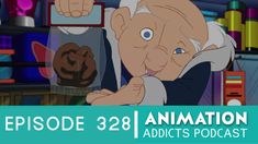 an old man pointing at something in front of him with the caption, episode 28 animation