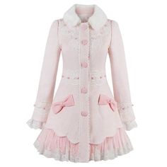 Japanese Coat, Candy Rain, Bow Coat, Rain Bow, Cute Coats, Wool Overcoat, Elegant Lady, Pink Coat, Japanese Design