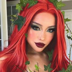 Red Hair Costume, Editorial Editing, Poison Ivy Makeup, Poison Ivy Halloween Costume, Red Hair Halloween Costumes, Filter Photography, Halloweenský Makeup, Ivy Costume, Poison Ivy Costumes