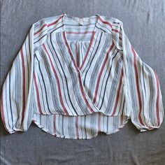 Red White And Blue Striped Forever 21 Cross Front Top. Nwot Size S Casual White Blouse By Forever 21, Forever 21 Casual White Blouse, Casual Striped Tops From Forever 21, Forever 21 V-neck Tops For Day Out, Cross Front Top, Forever 21 Fitted Top With Built-in Bra, Forever 21 Striped Cotton Tops, Forever21 Tops, Forever 21 Tops