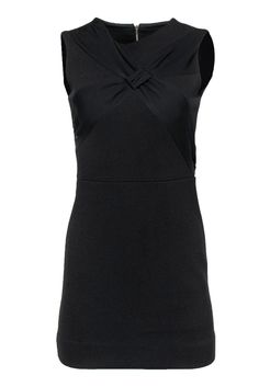 Current Boutique-Sandro - Black Textured Sheath Dress w/ Knotted Detail Sz S Drinks With Friends, Sparkly Heels, Buy Shoes Online, Black Textures, Look On, Touch Up, Scoop Neckline, Sheath Dress, Clothing And Shoes