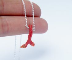 "Lovely necklace featuring a genuine branch of red coral. The corals measure between 18mm up to 25mm and they're set on either a sterling silver chain (length 49 extendable at 53 cm), or on a 9ct solid gold chain (length 44cm). Please check the drop down menu for prices. Simple, yet elegant, this delicate necklace is a lovely jewel, that will complement your look beautifully. Great gift idea for someone special. Perfectly suitable to be layered with other dainty necklaces. All necklaces have a s Coral Jewelry With Lobster Clasp For Gift, Unique Coral Necklace For Gift, Red Coral Necklace With Lobster Clasp As Gift, Red Coral Necklace With Lobster Clasp For Gift, Coral Necklace With Lobster Clasp As Gift, Orange Red Coral Jewelry As A Gift, Orange Red Coral Jewelry For Gift, Orange Red Coral Jewelry Gift, Red Coral Pendant Jewelry Gift