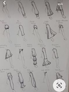 a sheet of paper with drawings of different types of hands and feet on it, all drawn in one line