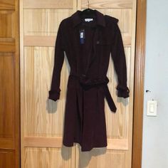 Ferry Coat Belted Long Sleeve Outerwear For Business Casual, Fitted Collared Outerwear For Work, Belted Fitted Outerwear For Work, Fitted Belted Outerwear For Work, Winter Belted Outerwear For Business Casual, Fitted Long Sleeve Belted Outerwear, Rebecca Minkoff, Color Purple, Jackets & Coats