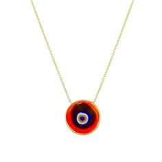 Antique Evil Eye Necklace in Red Radiant Red, Beautiful Symbols, Evil Eyes, Evil Eye Earrings, Eye Earrings, Evil Eye Charm, Evil Eye Necklace, Eye Necklace, Gold Plated Sterling Silver