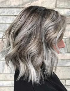 Fall Gray Blonde Hair Color, Silver Brown Blonde Hair, Best Hair Colors For Greying Hair, Best Color For Greying Hair, Fall Hair Color For Graying Hair, Icy Blonde Winter Hair, Blonde Hair Colors For Winter, Fall Hair Colors For Greying Hair, Brunette Balayage Grey Blending